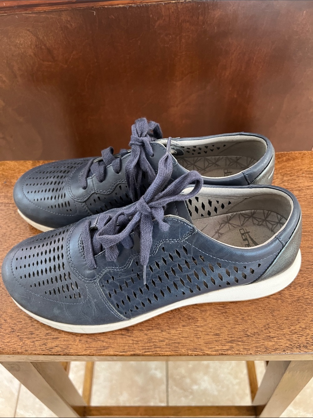 Dansko Men's Navy Perforated Lace-Up Sneakers